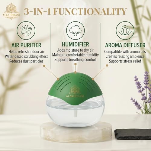 Image of 3-in-1 Aroma Diffuser, Humidifier & Air Purifier | 1500ml Essential Oil Diffuser for Aromatherapy | Ultrasonic Cool Mist Humidifier for Home, Bedroom, Office, Spa | Covers 500 Sq.Ft