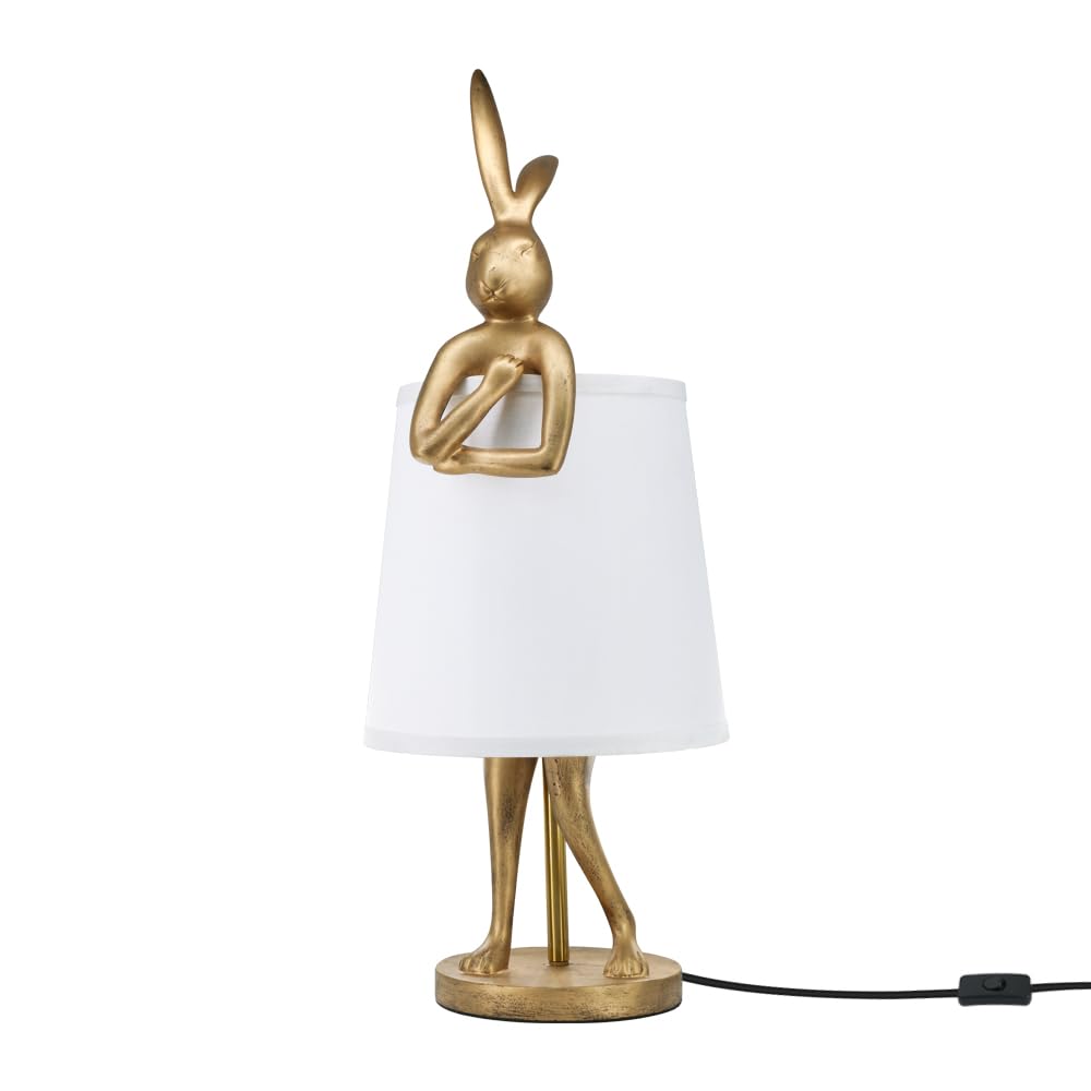 Rabbit Table Lamp,Resin Tall Lamp,Animal Style,Rabbit Lying on Lampshade