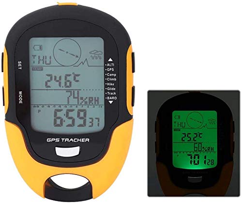 WonVon Digital Altimeter Barometer, Digital Altimeter, IPX4 Waterproof Digital Barometer GPS Navigation Receiver Handheld USB Rechargeable Digital Altimeter Barometer for Hiking Camping Climbing