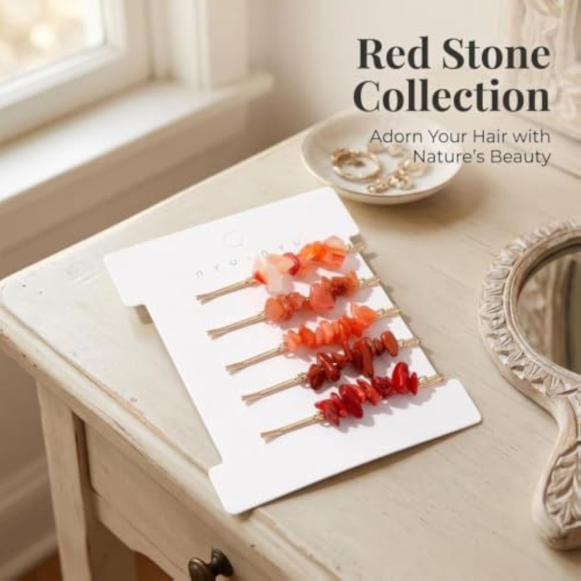 Irregular Shape Stone Hair Clip, Handmade Accessory