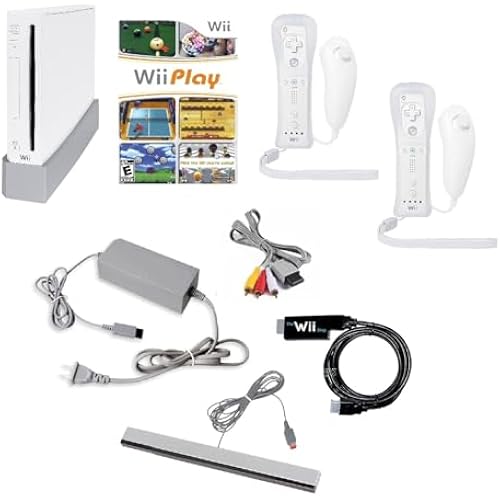 Wii Console Bundle (White) with Wii Play Game (2 Players) -Smart TV Ready (Renewed)