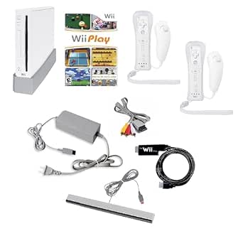 Wii Console Bundle (White) with Wii Play Game and HDMI Adapter - Refurbished
