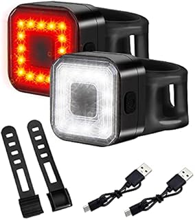 Victoper Bike Lights Front And Back, USB Rechargeable Bicycle Lights Waterproof Mountain Bike Lights 6 Modes Safety & Easy Mount Led Cycle Lights Front Light & Rear Bike Lights Set Fit All Bikes
