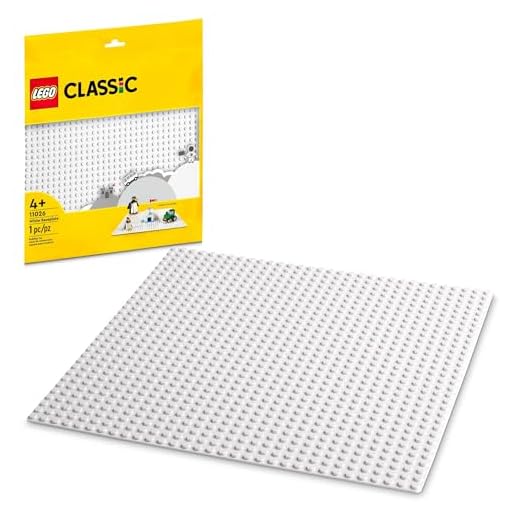 LEGO Classic White Baseplate, Square 32x32 Stud Foundation to Build, Play, and Display Brick Creations, Great for Snowy and Winter Landscapes, 11026