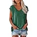 Generic Womens Cap Sleeve Summer Tops 2024 Trendy Tank Tops V Neck Loose Fit Shirts Cap Sleeve t Shirts for Women, XX-Large