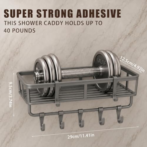 Shower Caddy Hanging Gray, 1 Pack Rustproof Adhesive Corner Shower Shelves — view 2