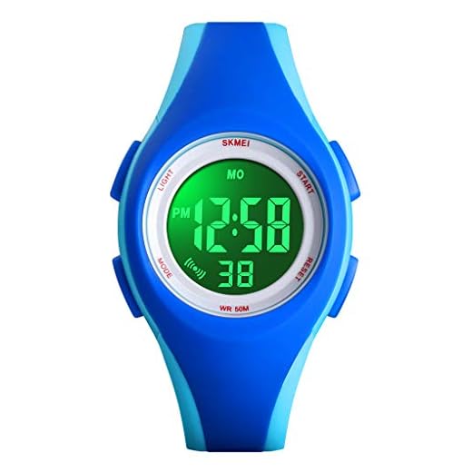 Pojkklocka, barnklockor för pojkar, digitala vattentäta sport LED-lampor armbandsur för barn ålder 5-12 år, 02 blått, armband