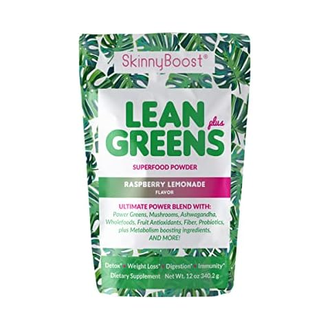 SkinnyBoost - Lean Greens & Super Food Powder - Ultimate Power Blend with Green Tea, Mushroom Blend, Ashwagandha, Spirulina Algae & Wholefoods - Natural Detox & Clean Energy - 30 Servings -12 Oz Cover