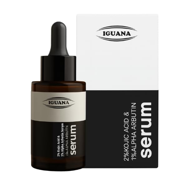 Iguana 2% Kojic Acid + 1% Alpha Arbutin Brightening Facial Serum | Dark Spot Corrector & Skin Tone Evenner | Hyperpigmentation Treatment & Glow Booster | 30ml (1 fl oz)