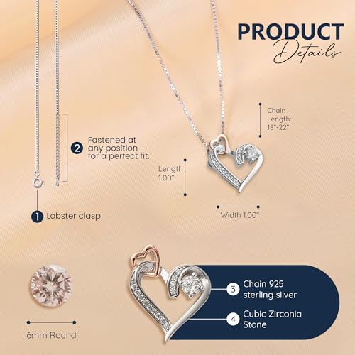 HEARTWHIPERS Granddaughter Gift from Grandma - 925 Sterling Silver Forever Love Necklace, Sentimental Birthday Gifts from Grandpa Or Grandma, Granddaughter Jewelry with Message Card & Gift Box2