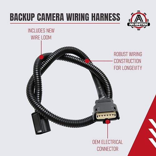 Rear Tailgate Backup Camera Wiring Harness Replacement by AA Ignition - Fits Ford Trucks - F-250, F-350, F-450, F-550 Super Duty 2013, 2014, 2015, 2016-6-Pin - Replaces FC3Z-14A412-A, DC3Z-14A412-A