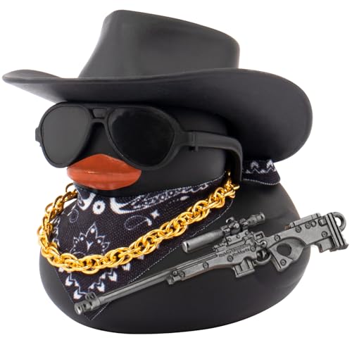 wonuu Black Rubber Duck Car Ornaments Dashboard Decorations for Car Accessories, AWM