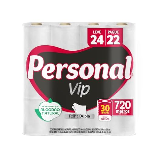 Personal VIP - Papel Higiênico Folha Dupla, Branco 24 unidades (Embalagem pode variar)