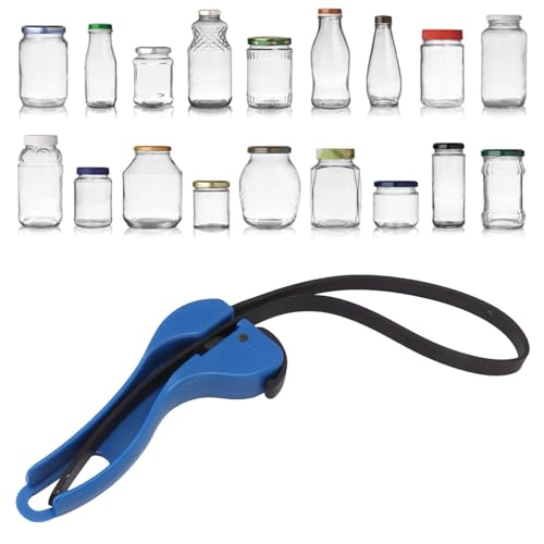 Apribottiglie e barattoli regolabili per mani deboli, apri barattoli a leva con elastici Apriscatole versatile con comoda impugnatura per anziani con artrite (29x2 0cm/11,4x7,9 pulgadas)