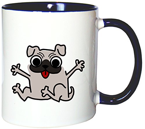 Mister Merchandise Mug Tasse à café Mops Pug Happy Dog thé Pot Grande Plein de Couleurs