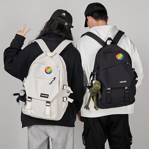 Badge arc-en-ciel en cœur et fer blanc : grande broche ronde pour vêtements - 7