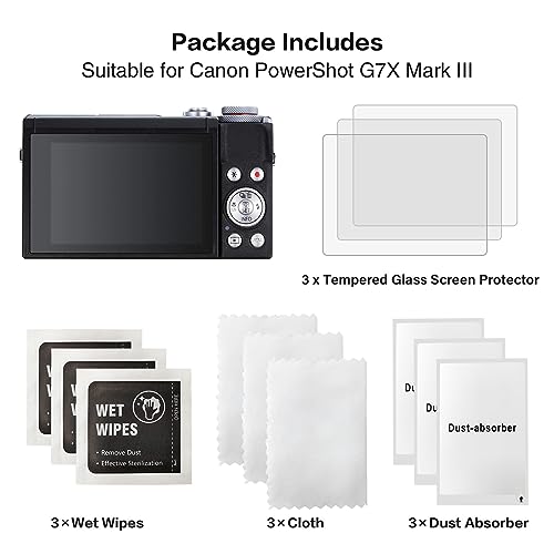 Rieibi (3 Packs) Screen Protector for Canon PowerShot G7 X Mark III Digital Camera - Image 2