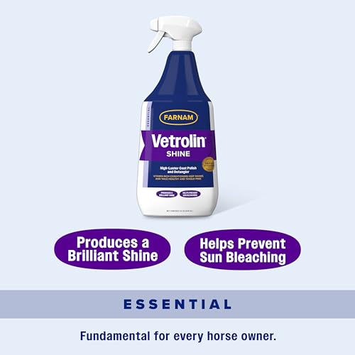 Farnam Vetrolin Shine, High-Luster Coat Polish and Detangler Spray, Ideal for Horses and Dogs, 32 oz. by Farnam - Image 6