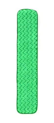 Image of Rubbermaid Commercial FGQ42400GR00 HYGEN Microfiber Hall-Dust Mop Pad, Dry, Single-Sided, 24-inch, Green