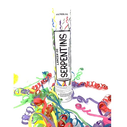 Cotillons d'Alsace CDA Canon À Lancer Manuel SERPENTIN 25 CM Multicolore