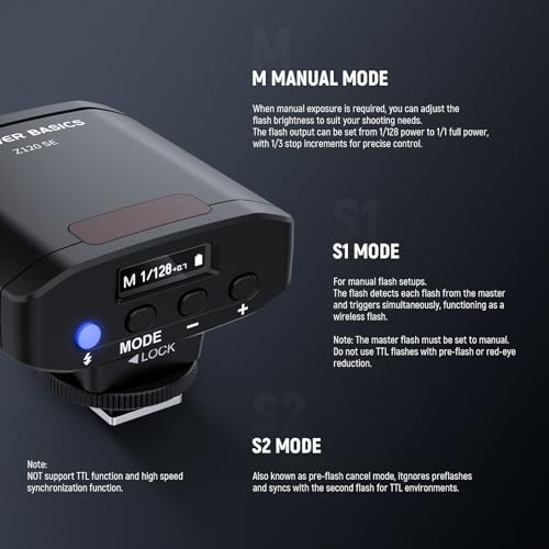 NEEWER Basics Z120 SE 5600K Mini Camera Flash Speedlite GN12, 2000mAh/500 Flashes/0.1-1.8s Recycle, Compatible with Canon Nikon Sony Fuji Olympus with Universal Single Contact Hot Shoe Mount, No TTL - image 4