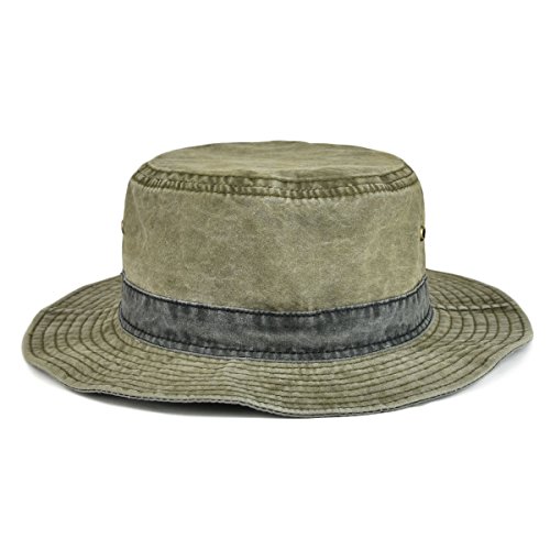 VOBOOM Men Washed Cotton Panama Bucket Hat Packable Summer Travel Fishing Boonie Cap - Image 4