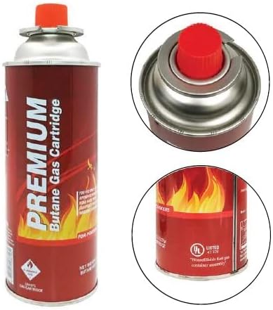 Butane Fuel Canister (12 Pack) - Explosion Proof RVR Safety Release System - UL Safety Certified - Made in Korea