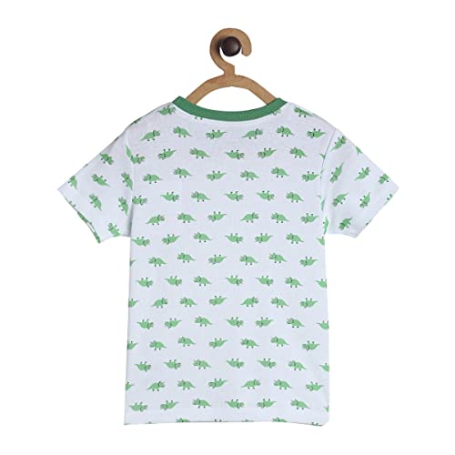 Image of miniklub Boys Grey & Green Printed T-Shirt