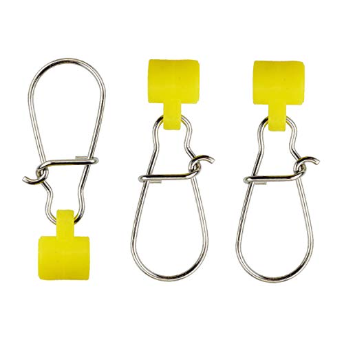 10/25/50/100 Packs Fishing Line Slide with Double Lock Snap Duty Sliders Yellow Size 6# Length?1.73INCH (100pcs)