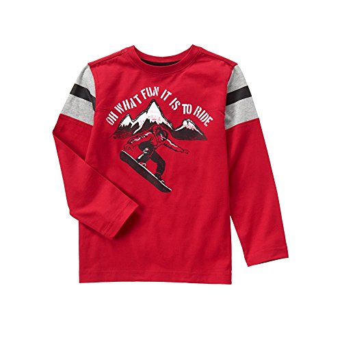 Crazy 8 Boys' Big Long-Sleeve Oh What Fun Snowboard Tee