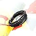 Speroto New Mens Bracelet Bead and Leather Braided, Lava and Onyx Bead Leather Bracelet for Men (Black, 8.7)
