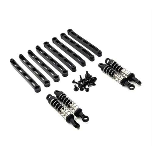 RC Accessories Compatible With MN For MN78 1/12 RC Car Spare Parts Aluminum Upgrade Outer For Spring Shock Absorber For Chassis Fixing Rod Set(Black)