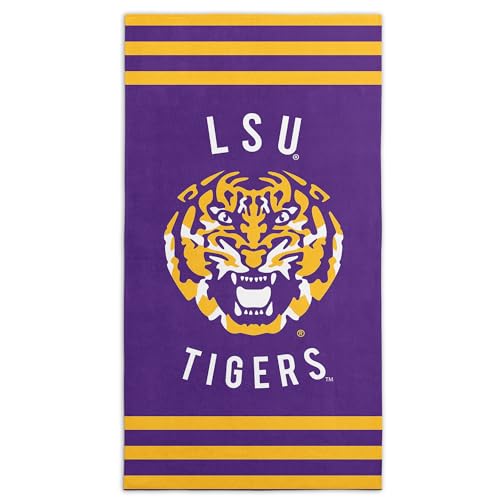 Northwest NCAA LSU Tigers Unisex-Adult Beach Towel, 30" x 60", Stripes