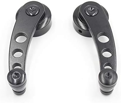 2Pcs Universal Car Window Handle Winder Riser Replacement Winder Crank Riser Window Handles Aluminum Alloy (Black)