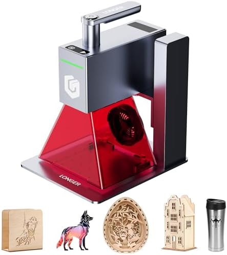 Longer Nano Laser Engraver Machine with 6W Diode, 5000mm/s High Speed & 0.05mm Precision - Portable Handheld Laser Cutter for Wood, Metal, Leather, Jewelry​