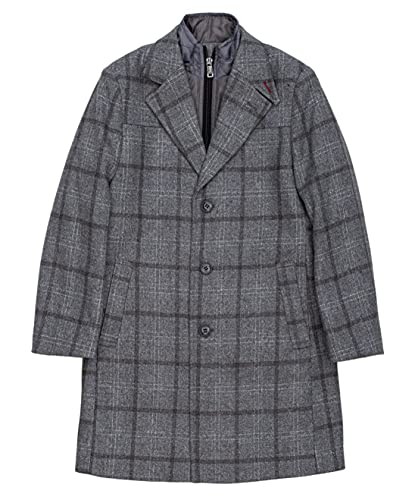 Isaac Mizrahi Boy's 2-20 Single Breasted Quilt Lined Wool-Blend Overcoat with Bib