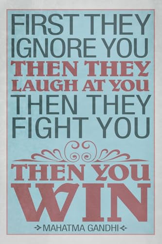 ART.COM Wall Art Print First They Ignore You Gandhi Quote,