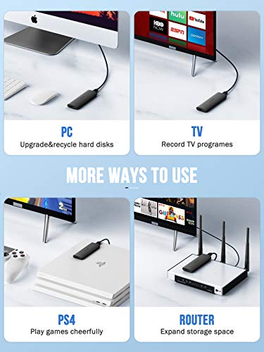 Lemorele M.2 NVMe Carcasa USB 3.1 de Disco Duro, Tool-Free Caja SSD de Disco Duro a NVMe M.2 PCIe (M Key/B&M Key), Adaptador M.2 NVMe USB C 3.1 Gen2 (10 Gbps), Soporta (2230 / 2242 / 2260 / 2280)