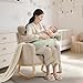 GAOMON Nursery Rocking Chair, Upholstered Glider Rocker with Side Pocket & High Backrest, Padded Gliding Armchair for Breastfeeding, Baby Nursery & Living Room, Beige