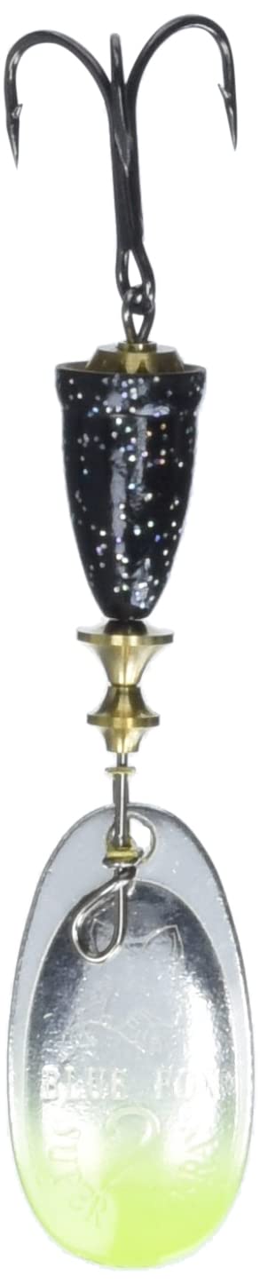 Blue Fox 60-20-71C Classic Vibrax 3/16-Ounce Fishing Spinner, Size 2, Chartreuse Tipped and Silver Flake Painted Finish