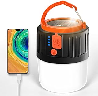 Solar Camping Light,Collapsible LED Camping Lantern/Rechargeable Solar Light/USB Portable Outdoor Tent Lamp,Power Bank 2400 mAh,5 Modes Solar Waterproof Searchlight for Camping,Hiking,Fishing,Hunting