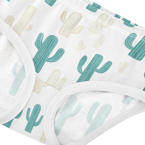 Wusikd Cactus Girls' Underwear Cotton Lines White Girls Briefs Soft Toddler Underwear 2T4