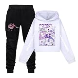 Generisch K Pop Demon Hunters Hoodie-Set, 2-teilig, Kpop Demon Hunters Kinder-Kapuzenpullover und -Hose, Merch, Y2K Pullover, Sweatshirt, lässiger Langarmanzug