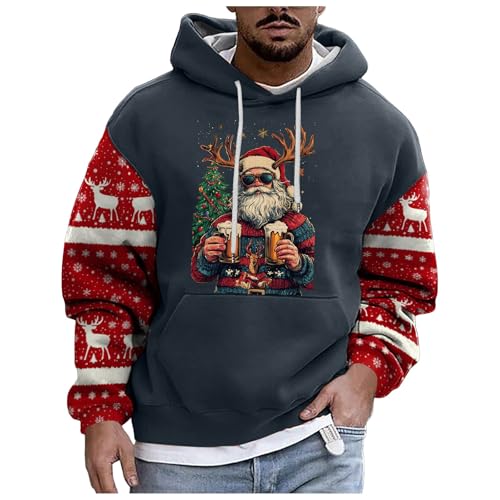 Weihnachtspullover Herren, Kapuzenpullover Herren Winter Weihnachten...