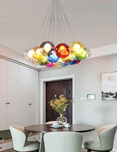 Lustre boule de verre à 15 bulles design minimaliste moderne pour salon et grande chambre
