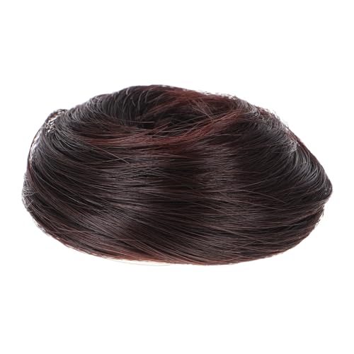 Ipetboom Pedazo Peluca de moño Peluca moño voluminoso moños de donut para el cabello peluca cuerda de pelo bollos de pelo falso anillos de extensión de cabello updo moño de donut Dark Brown