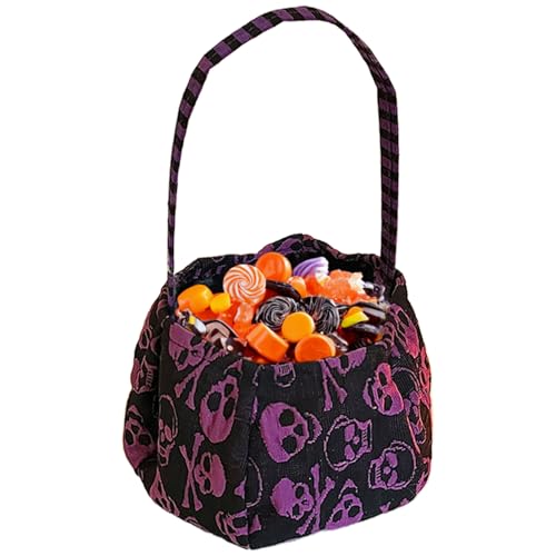 Nankoyal Cestino di Halloween - Contenitore Regali Halloween | Contenitore Decorativo con Maniglia, Ideale per Conservare Caramelle, Snacks e Dolciumi, per Feste in Famiglia, Bambini, Cosplay e