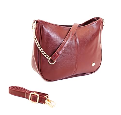 Image of Modern+Chic Crossbody Bags for Women - Marissa Saddle Crossbody, Vegan Leather Shoulder or Handbag with Two Adjustable Straps