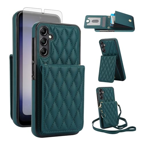 Étui portefeuille pour Samsung Galaxy A56 5G avec porte-cartes vert