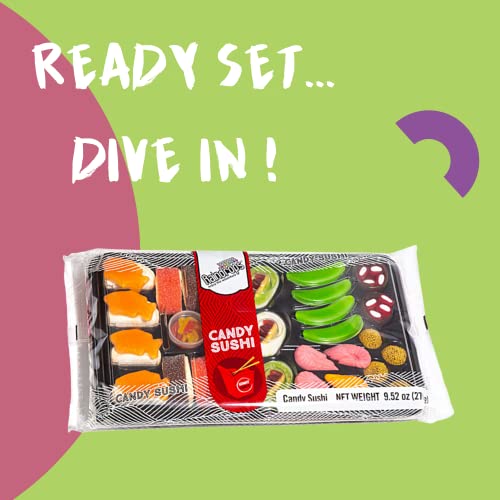 Raindrops - Gummy Candy Large Sushi Bento Box - Yummy Gummy Food Looks Just Like A Sushi - Unique And Edible - (9.5 Oz) #TOP2